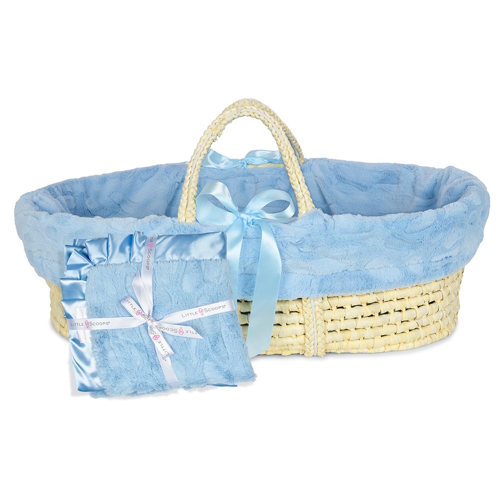 Little Scoops Blue Receiving Blanket & Basket