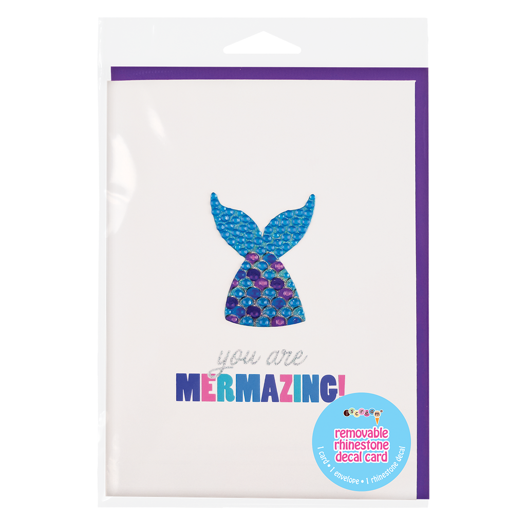 Mermaid Rhinestone Decal Greeting Card