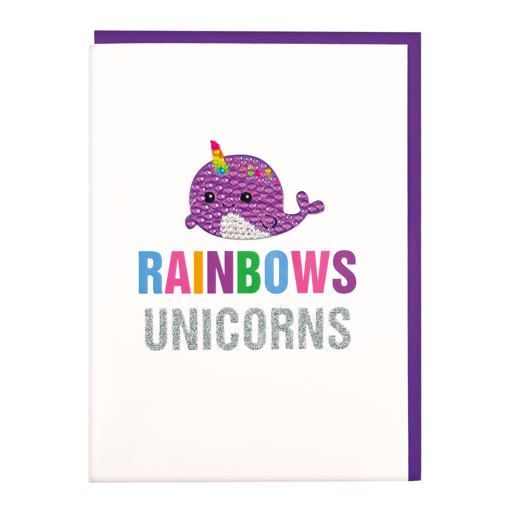 Narwhal Rhinestone Decal Greeting Card
