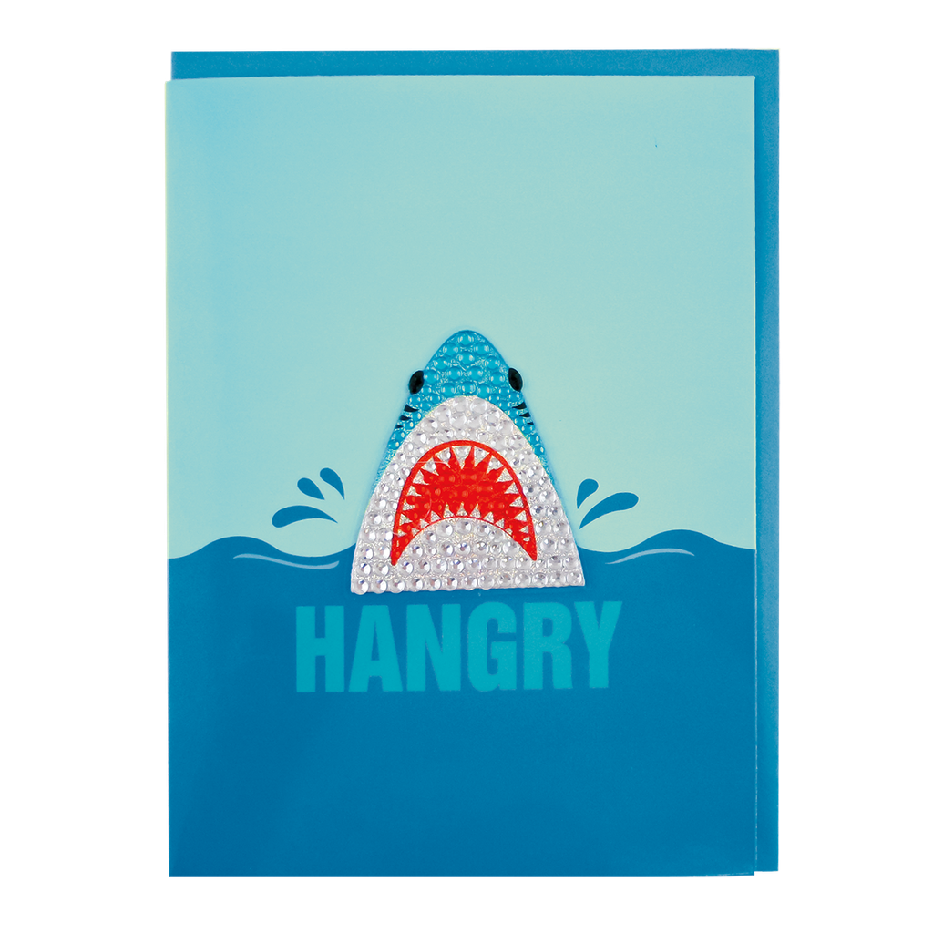 Shark Rhinestone Decal Greeting Card