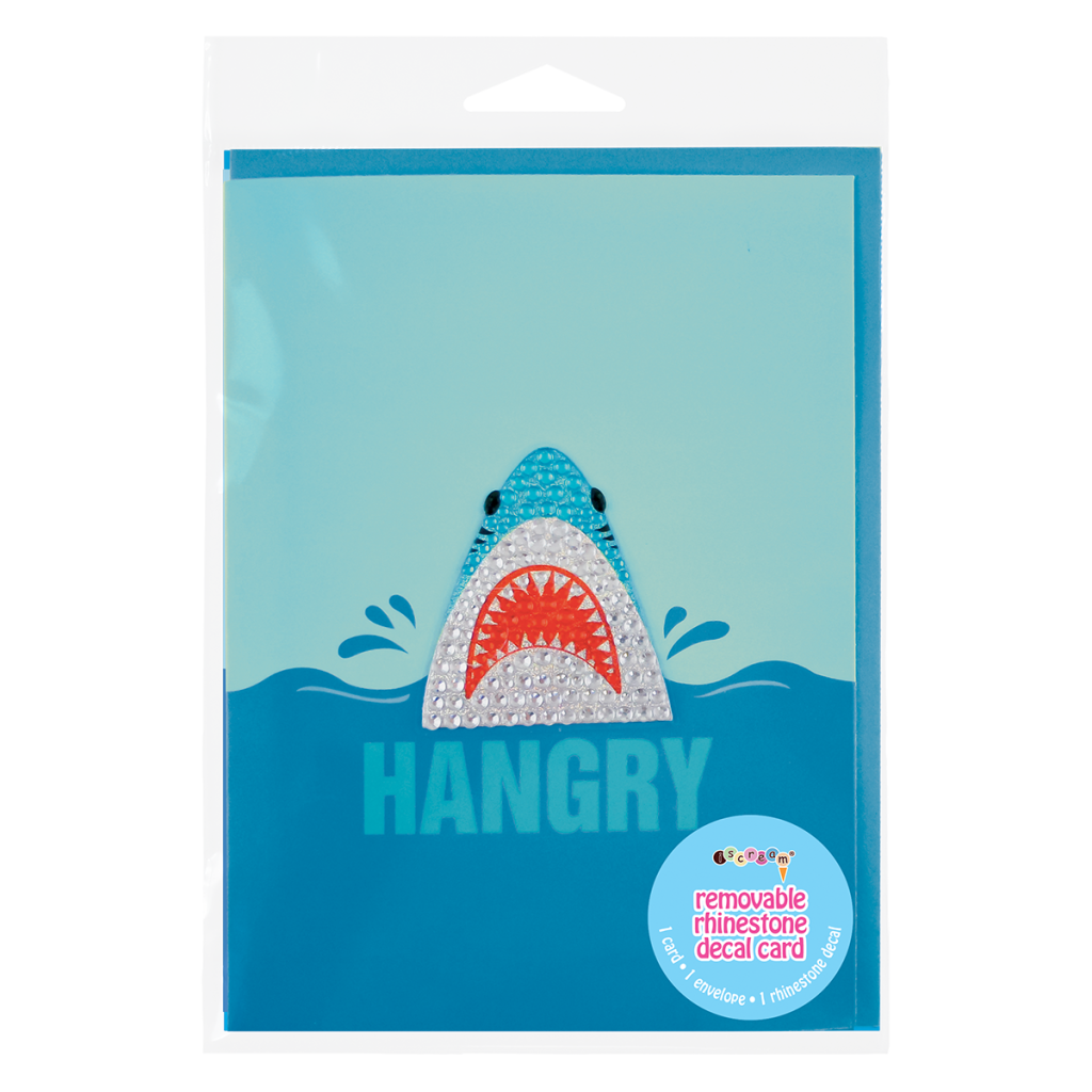 Shark Rhinestone Decal Greeting Card