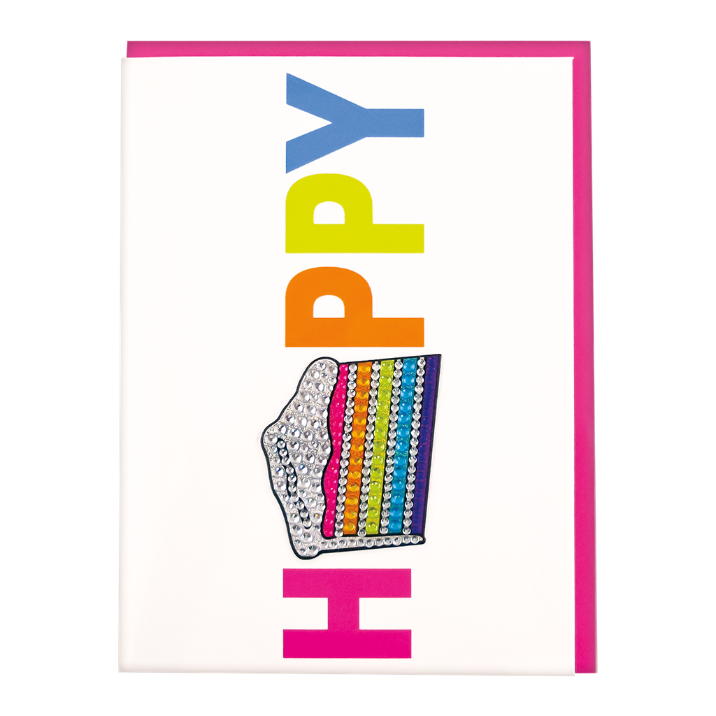Slice of Cake Rhinestone Decal Greeting Card