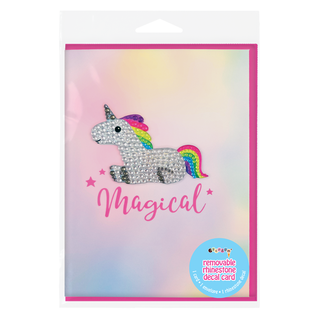 Unicorn Rhinestone Decal Greeting Card