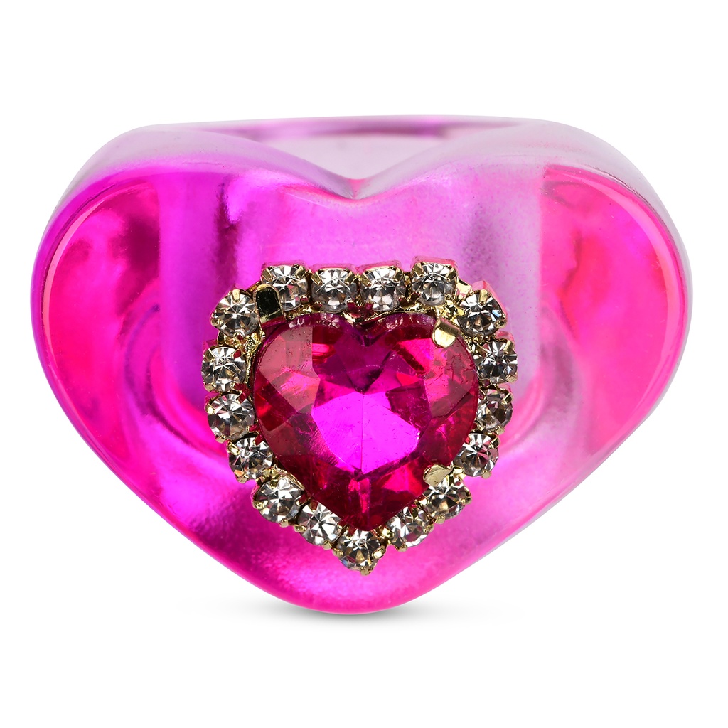 Jewel Heart Ring Set - 4 rings