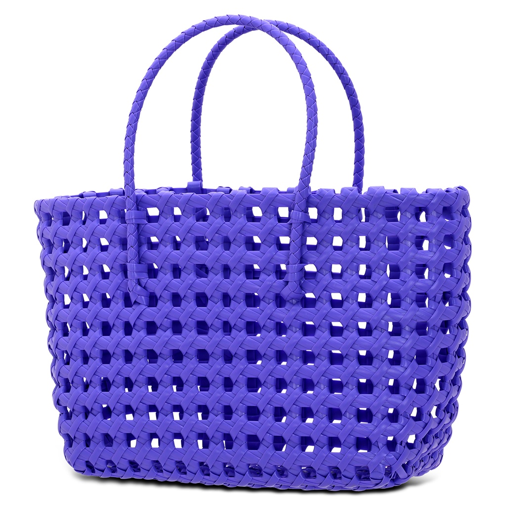 Small Purple Woven Tote - Thumbnail 3