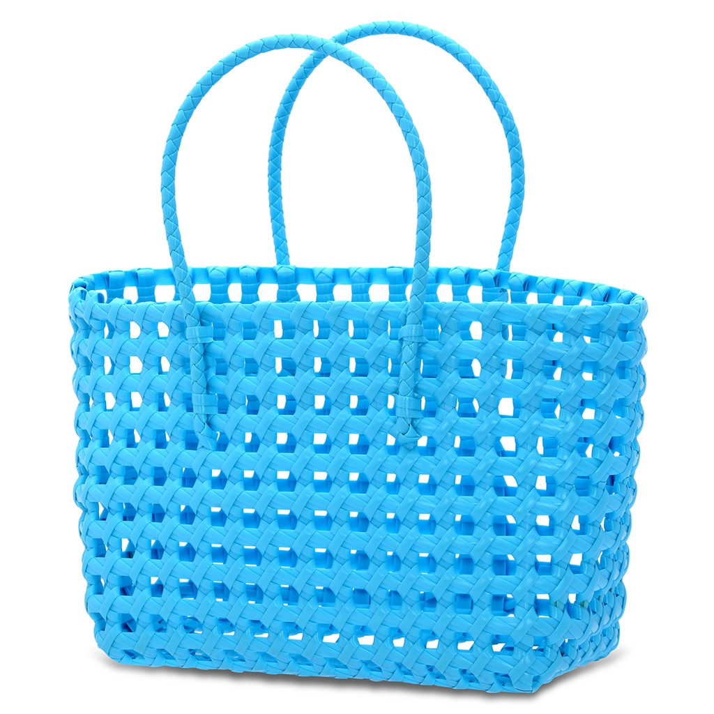 Large Blue Woven Tote - Thumbnail 3