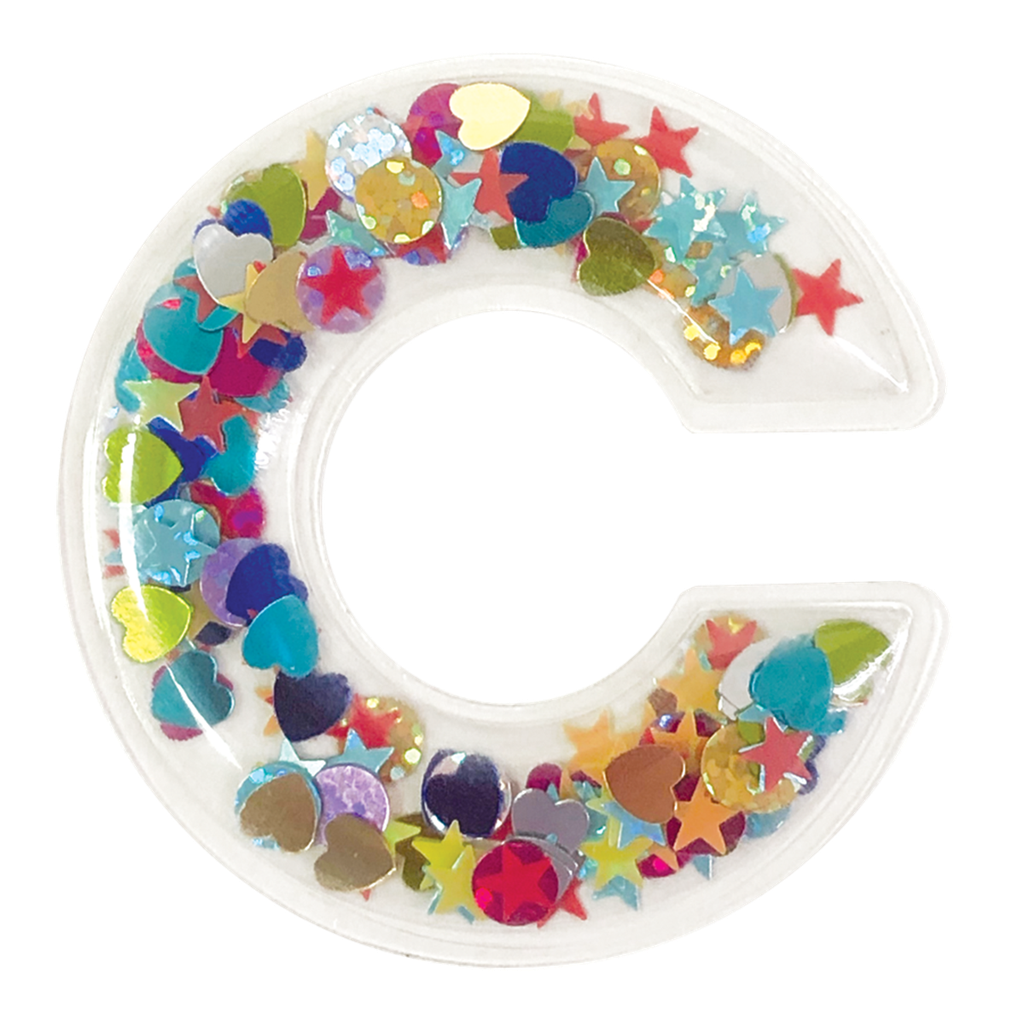 C Initial Confetti Sticker Patch