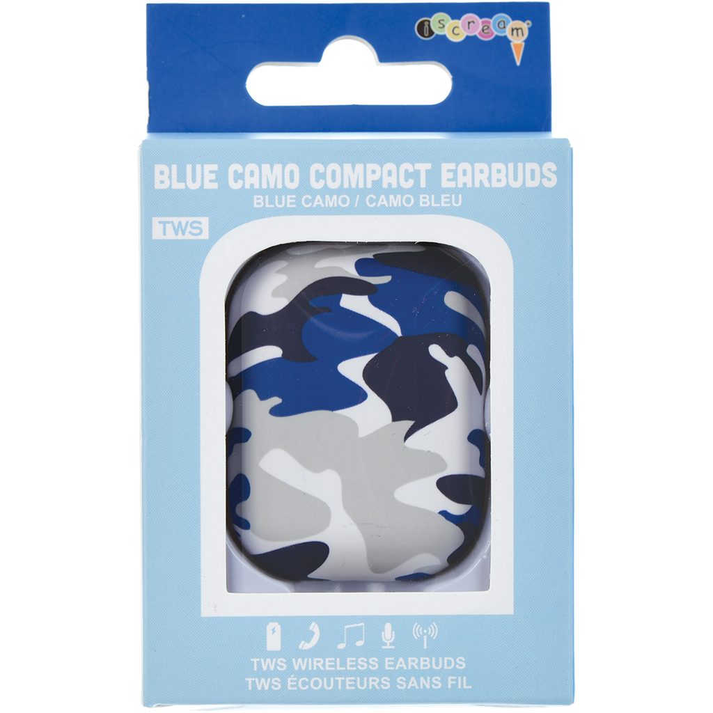 Blue Camo Compact Earbuds