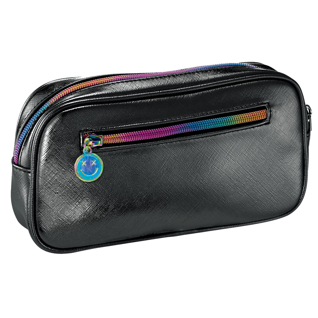 [810-881] Black Metallic Small Cosmetic Bag