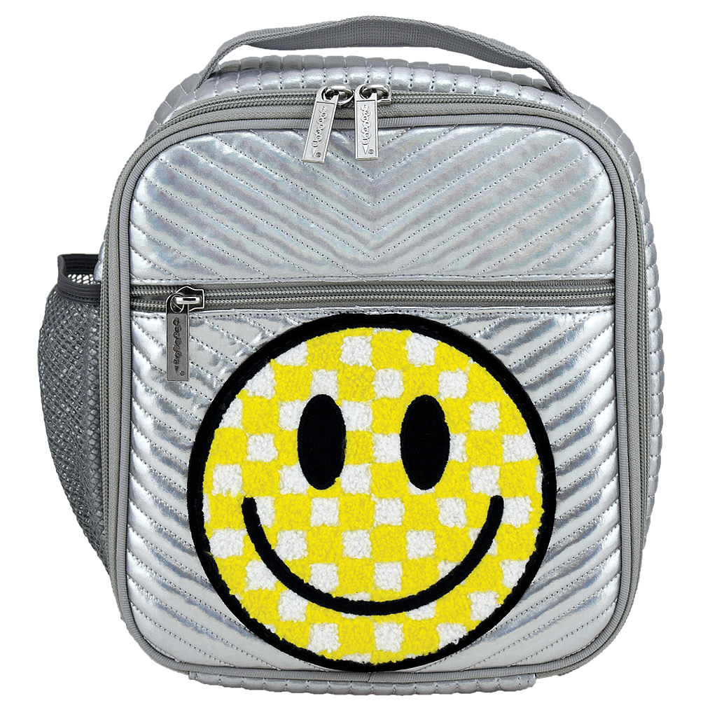 Checkered Smiley Face Chevron Lunch Tote