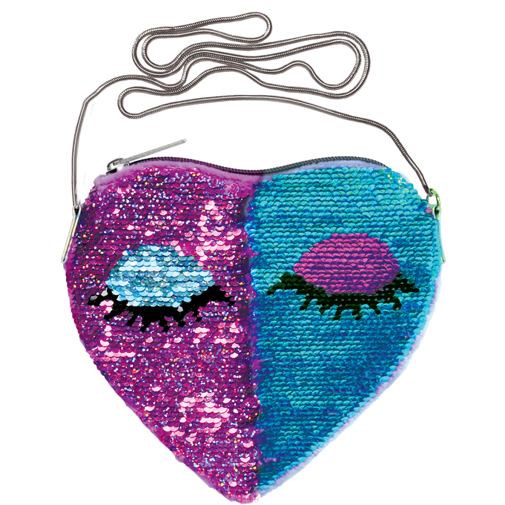 Heart Eyes Reversible Sequin Crossbody Bag