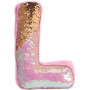 L Initial Reversible Sequin Plush