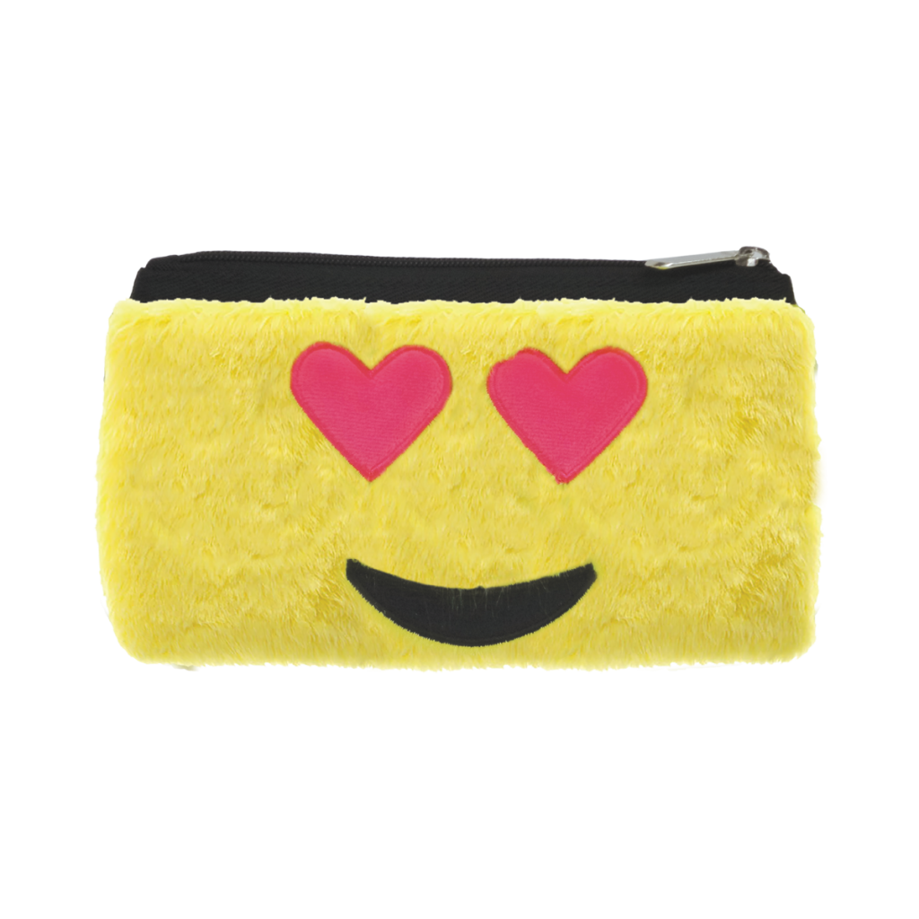 Heart Eyes Emoji Furry Pencil Case