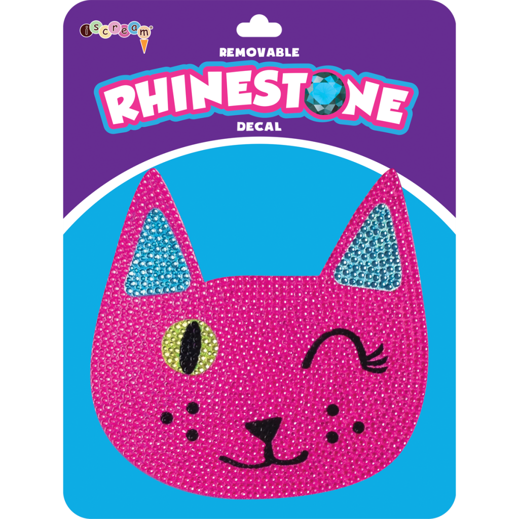 Winking Cat Rhinestone Decals Small