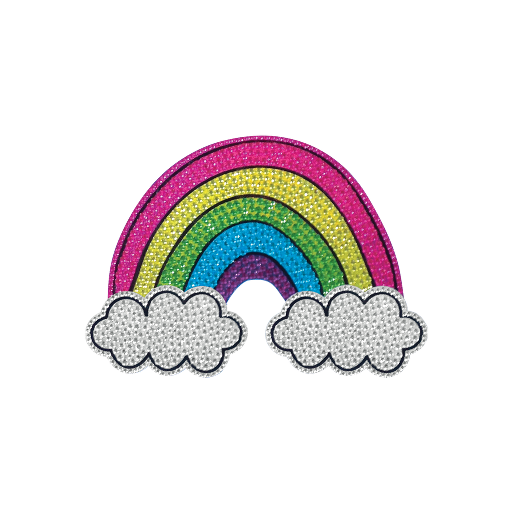 Rainbow and Clouds Rhinestone Decals Small