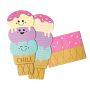 Chill Cone Glitter Notecards