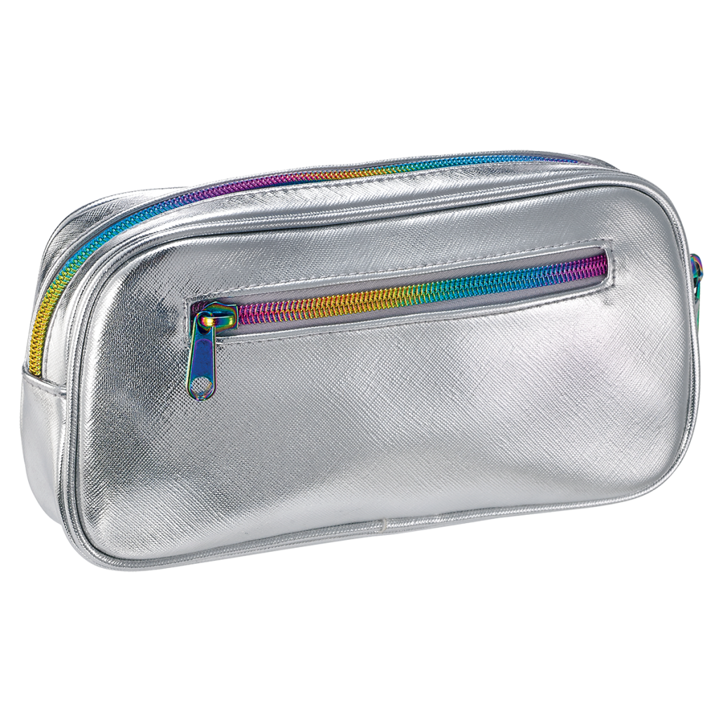 Silver Metallic Small Cosmetic Bag