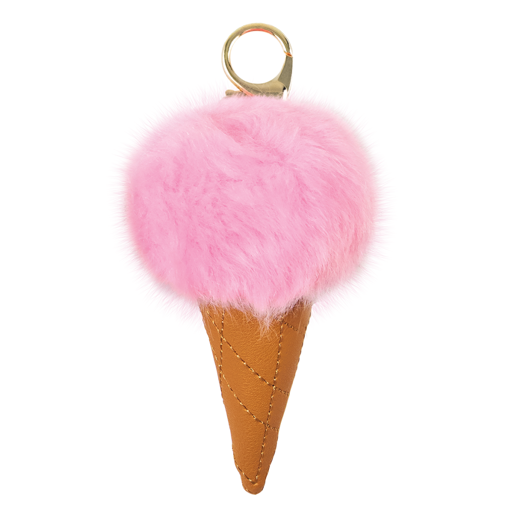 Ice Cream Furry Pom-Pom Clip Pink