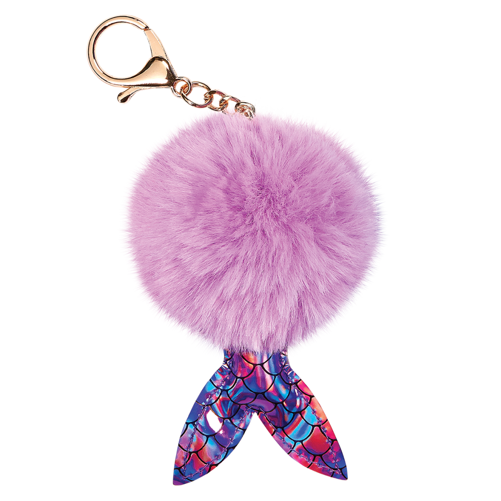 Mermaid Furry Pom-Pom Clip Purple