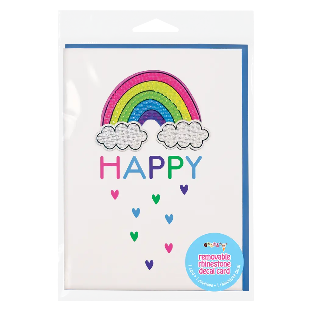 Rainbow Removable Rhinestone Decal Greeting Card