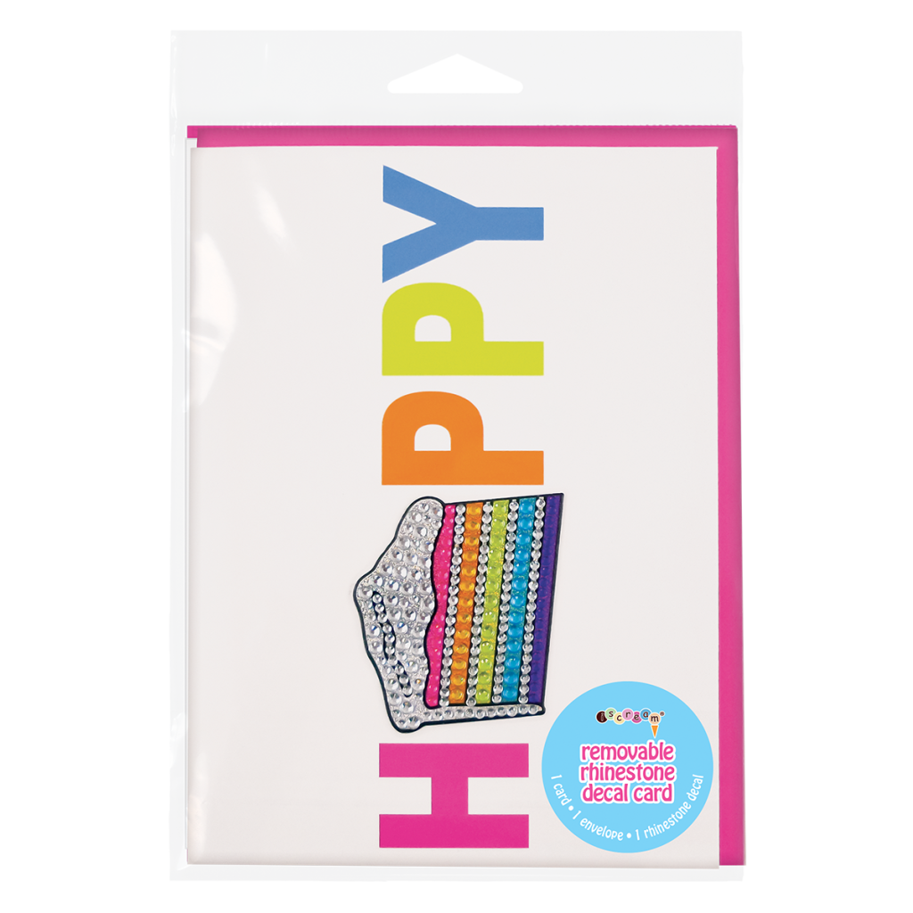 Slice of Cake Rhinestone Decal Greeting Card