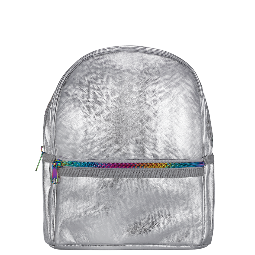 Silver Metallic Mini Backpack