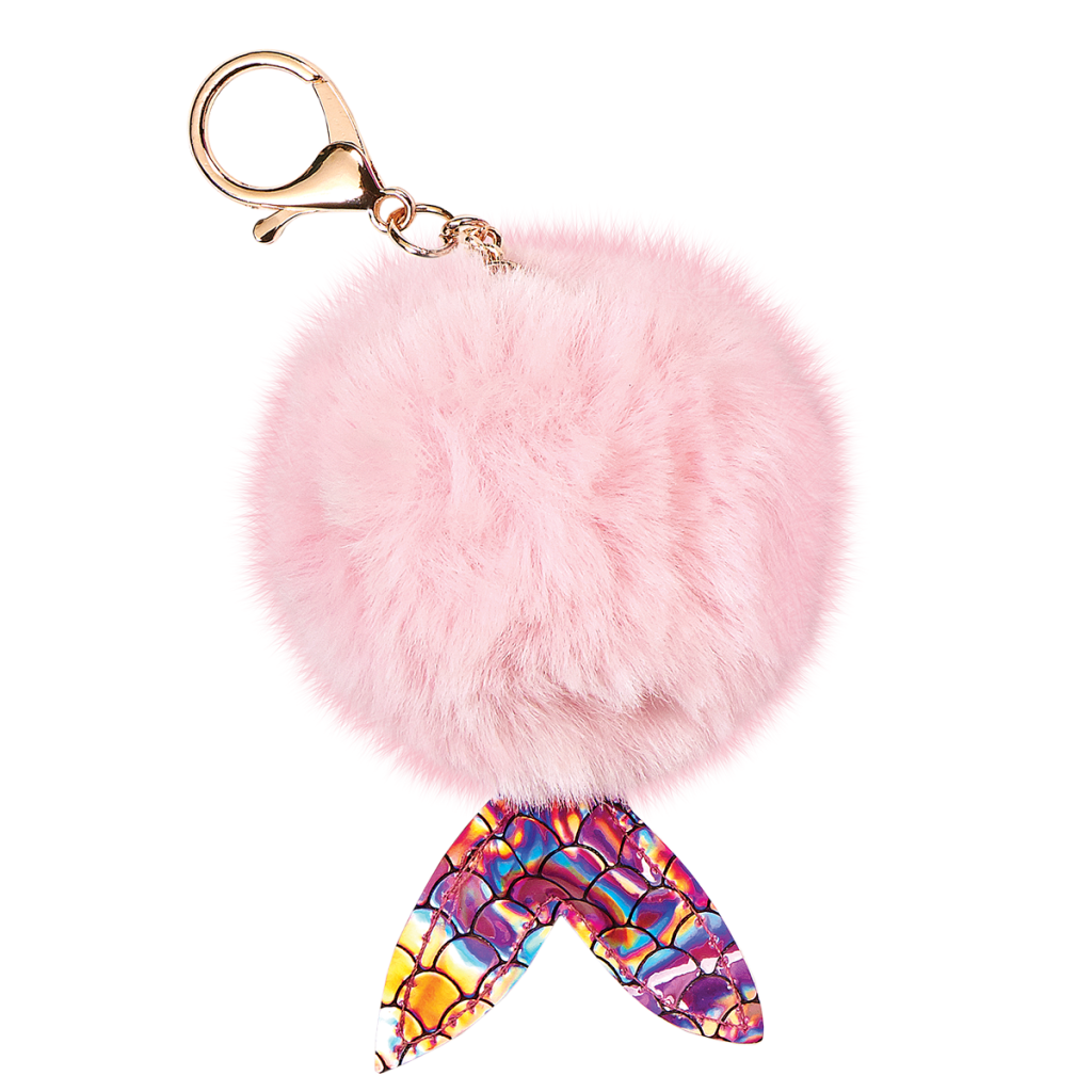 Mermaid Furry Pom-Pom Clip Pink