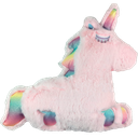 Rainbow Pink Unicorn Furry Pillow