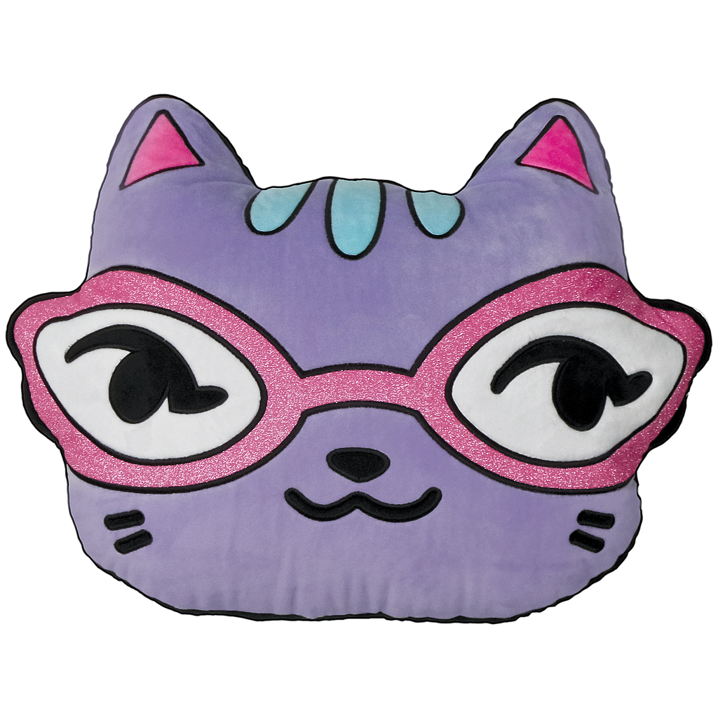 Cat with Glitter Glasses Scented Embroidered Plush