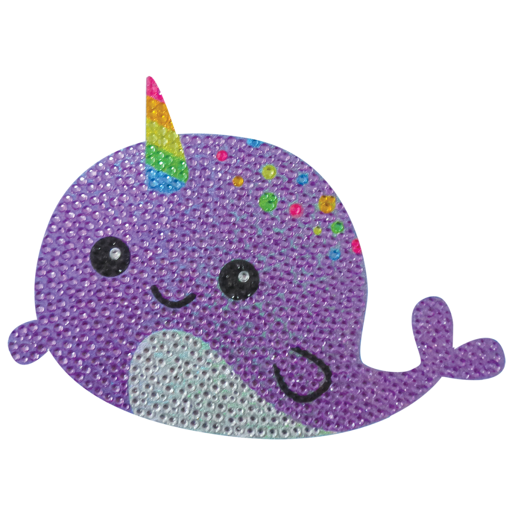 Narwhal Rhinestone Decals Large