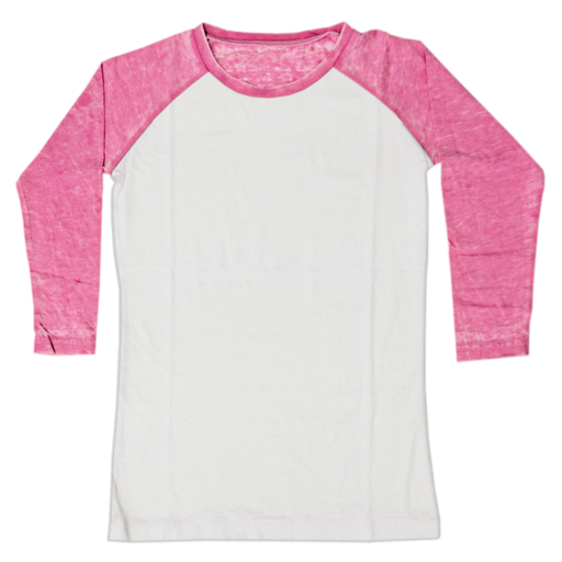 Burnout White/Pink Baseball Shirt