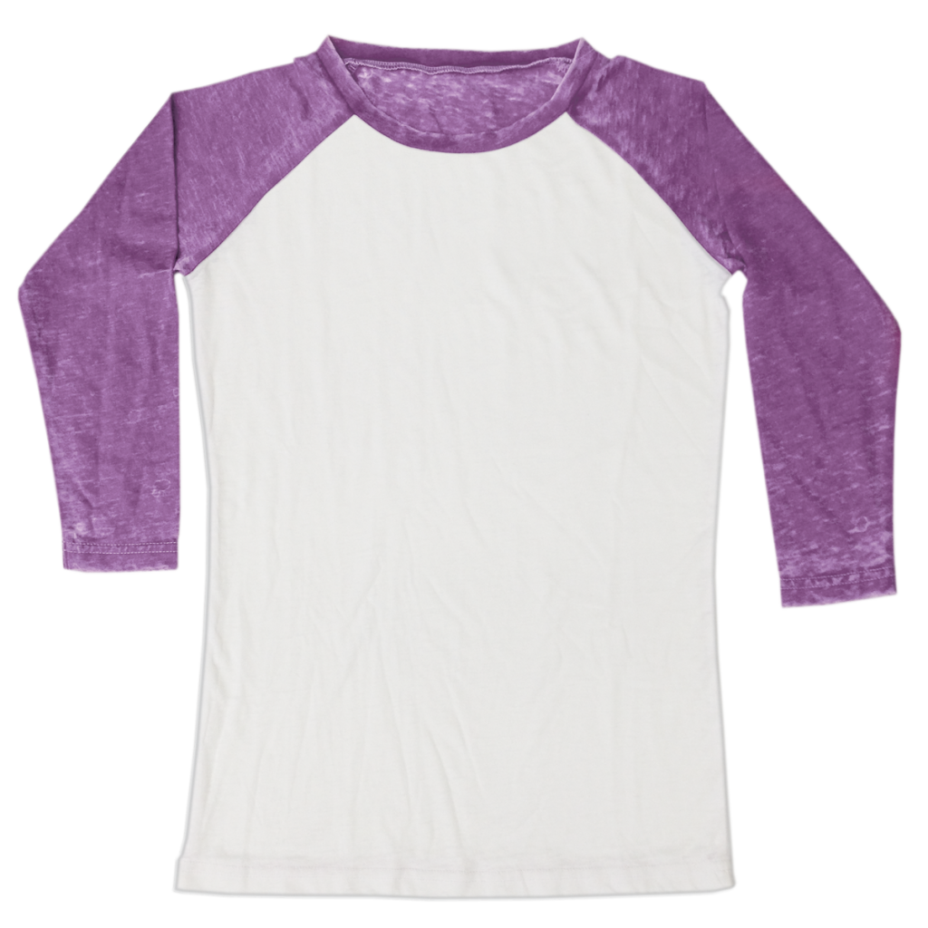 Burnout White/Purple Baseball Shirt