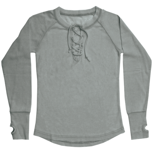 Gray Lace-Up Thermal Shirt