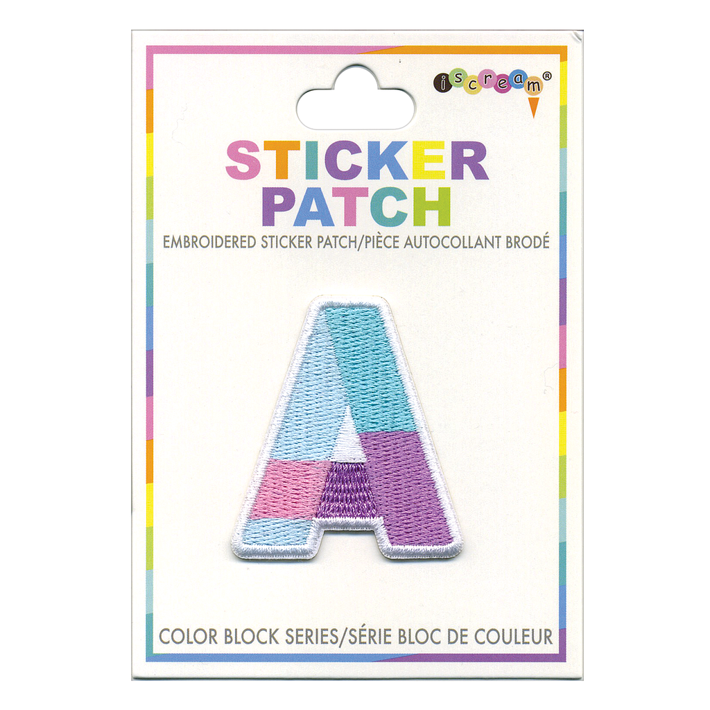 A Initial Color Block Sticker Patch
