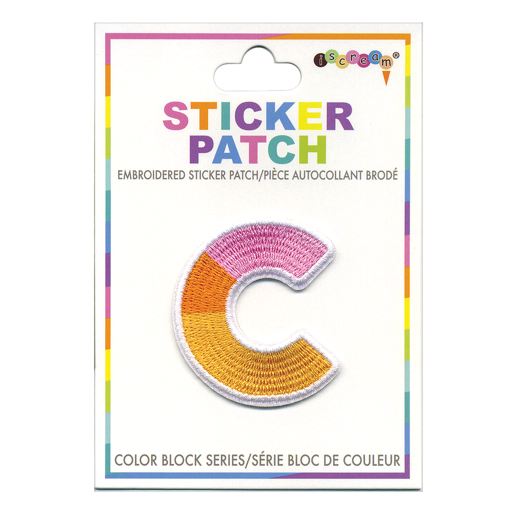 C Initial Color Block Sticker Patch