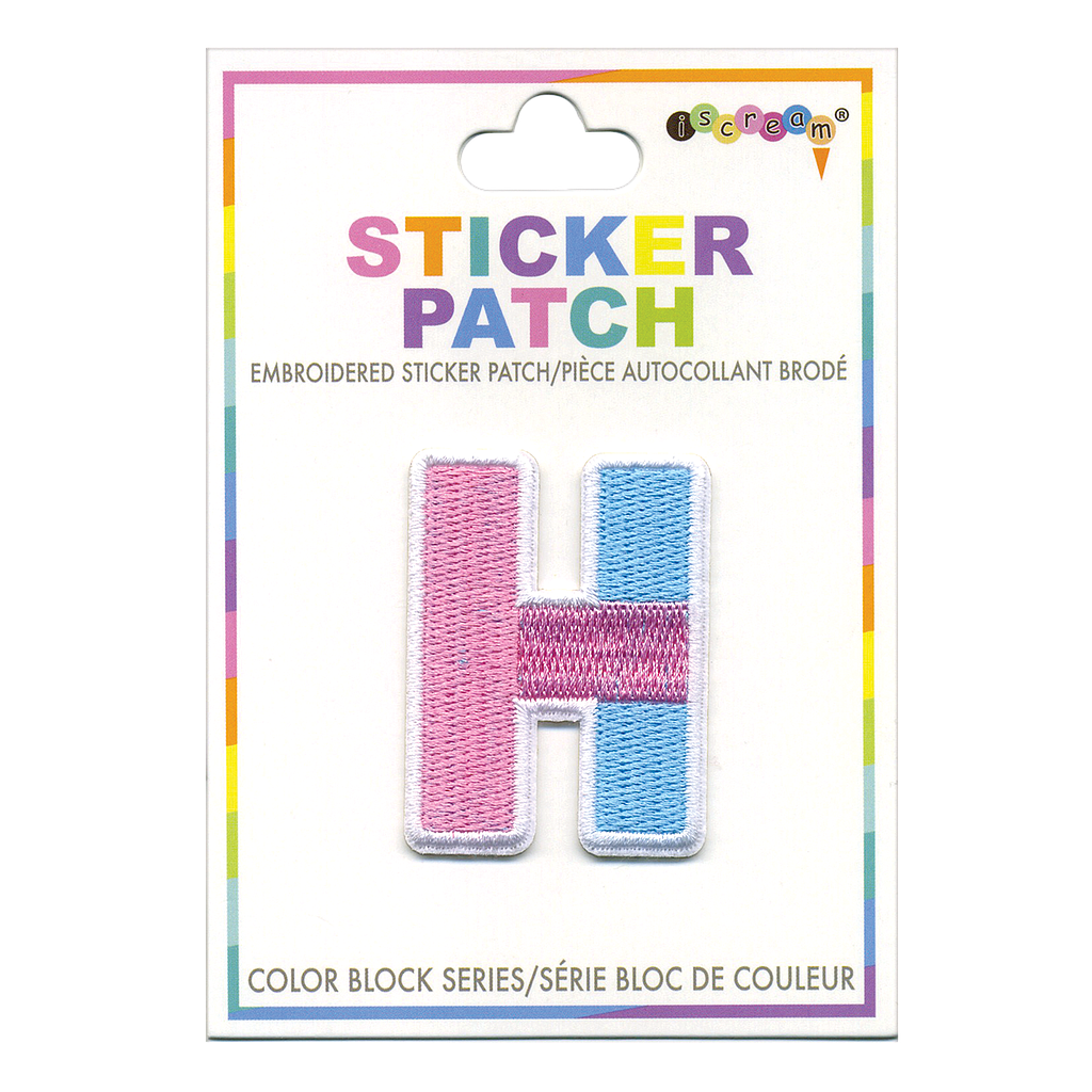 H Initial Color Block Sticker Patch
