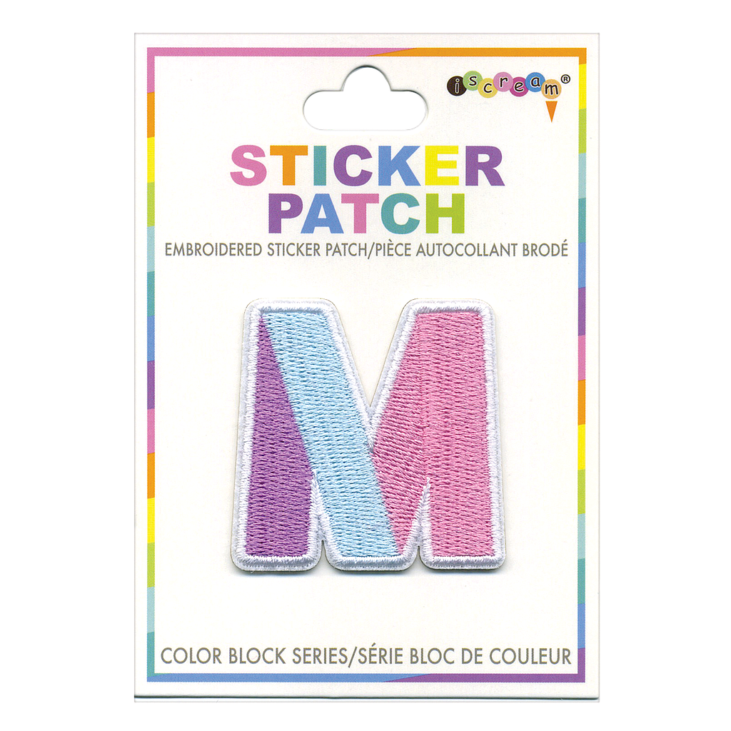M Initial Color Block Sticker Patch