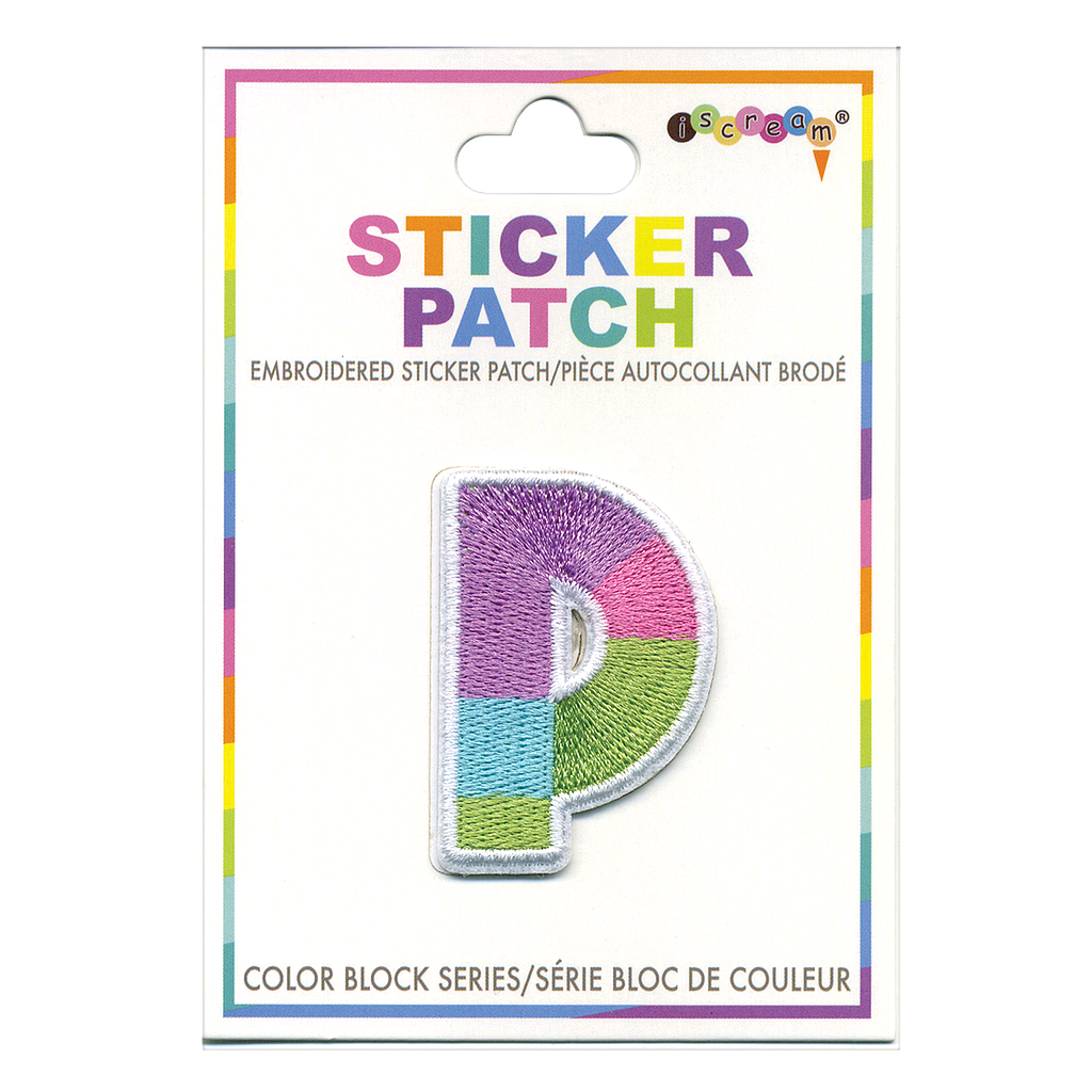 P Initial Color Block Sticker Patch