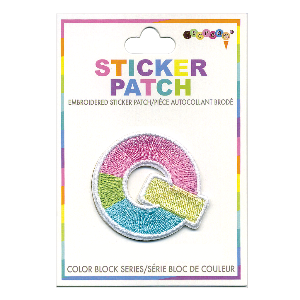 Q Initial Color Block Sticker Patch