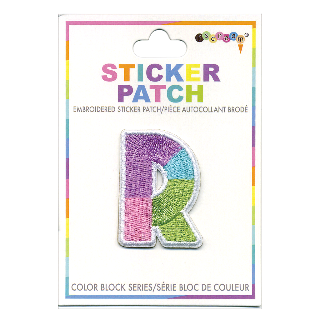 R Initial Color Block Sticker Patch