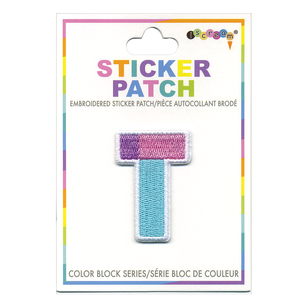 T Initial Color Block Sticker Patch
