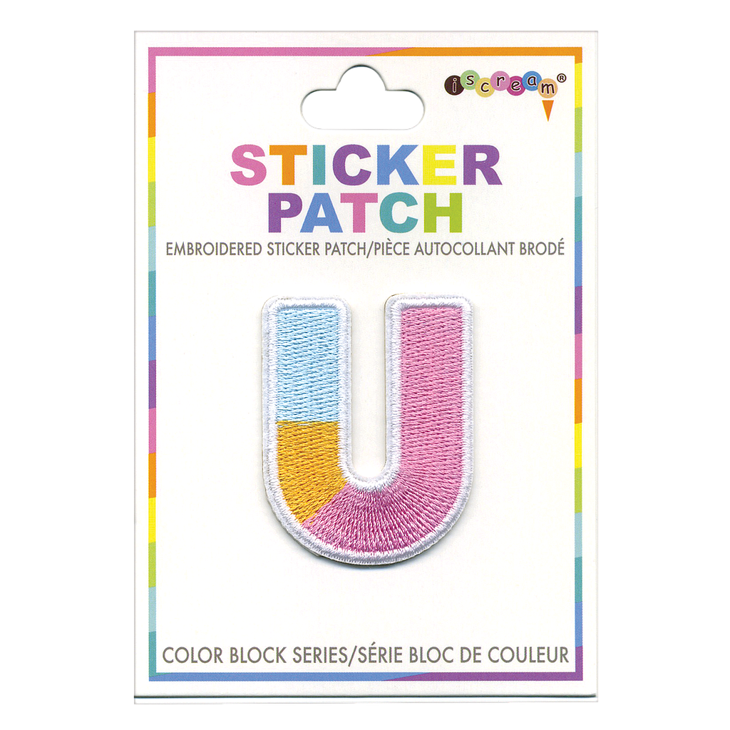 U Initial Color Block Sticker Patch