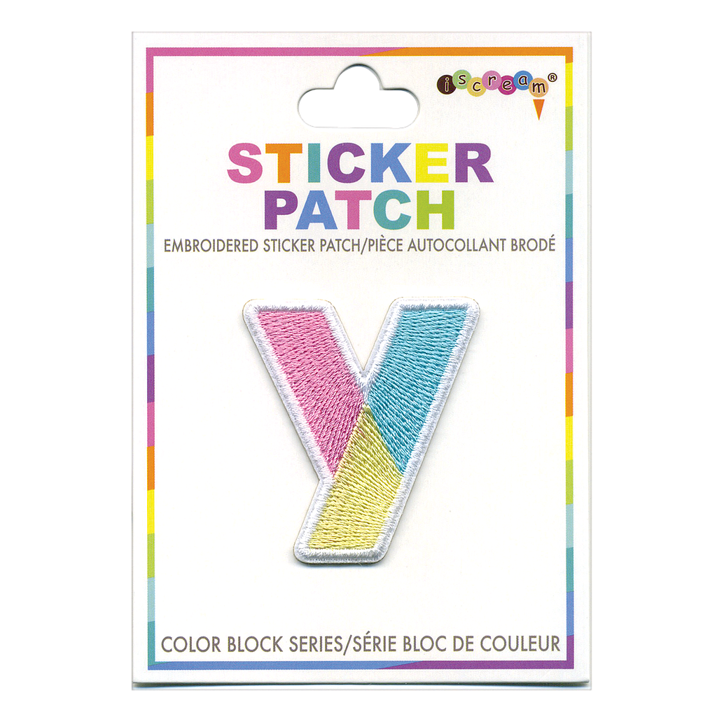 Y Initial Color Block Sticker Patch