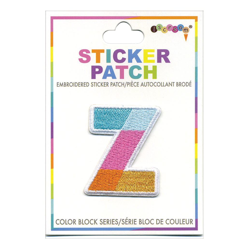 Z Initial Color Block Sticker Patch