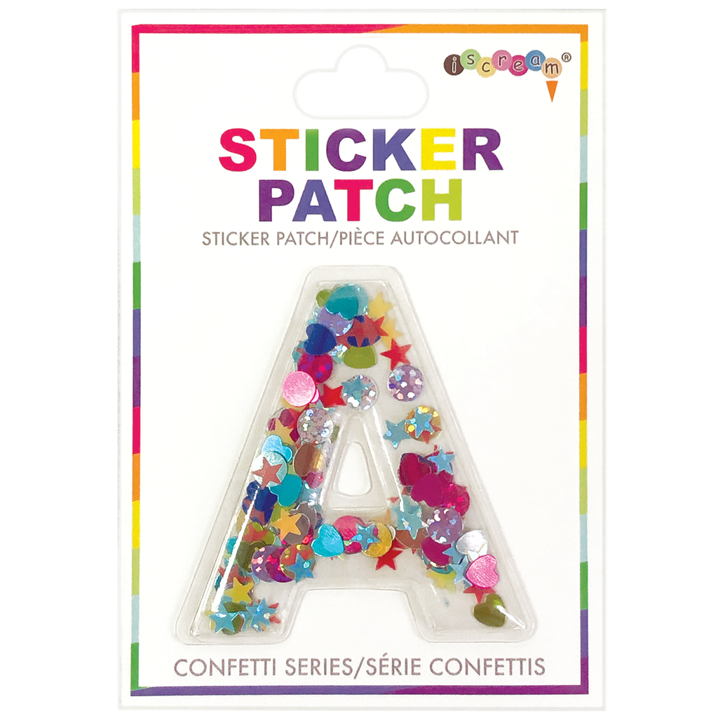[700-304A] A Initial Confetti Sticker Patch