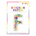 F Initial Confetti Sticker Patch