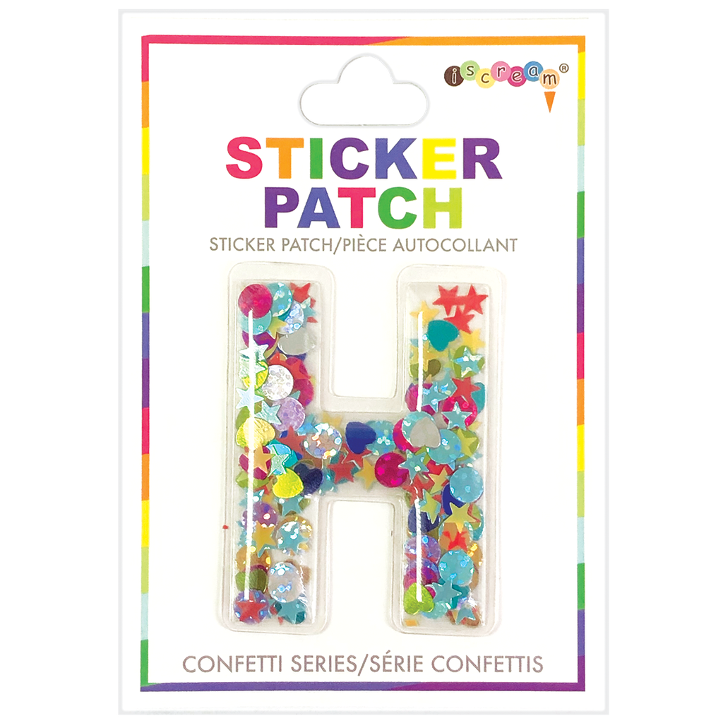 H Initial Confetti Sticker Patch