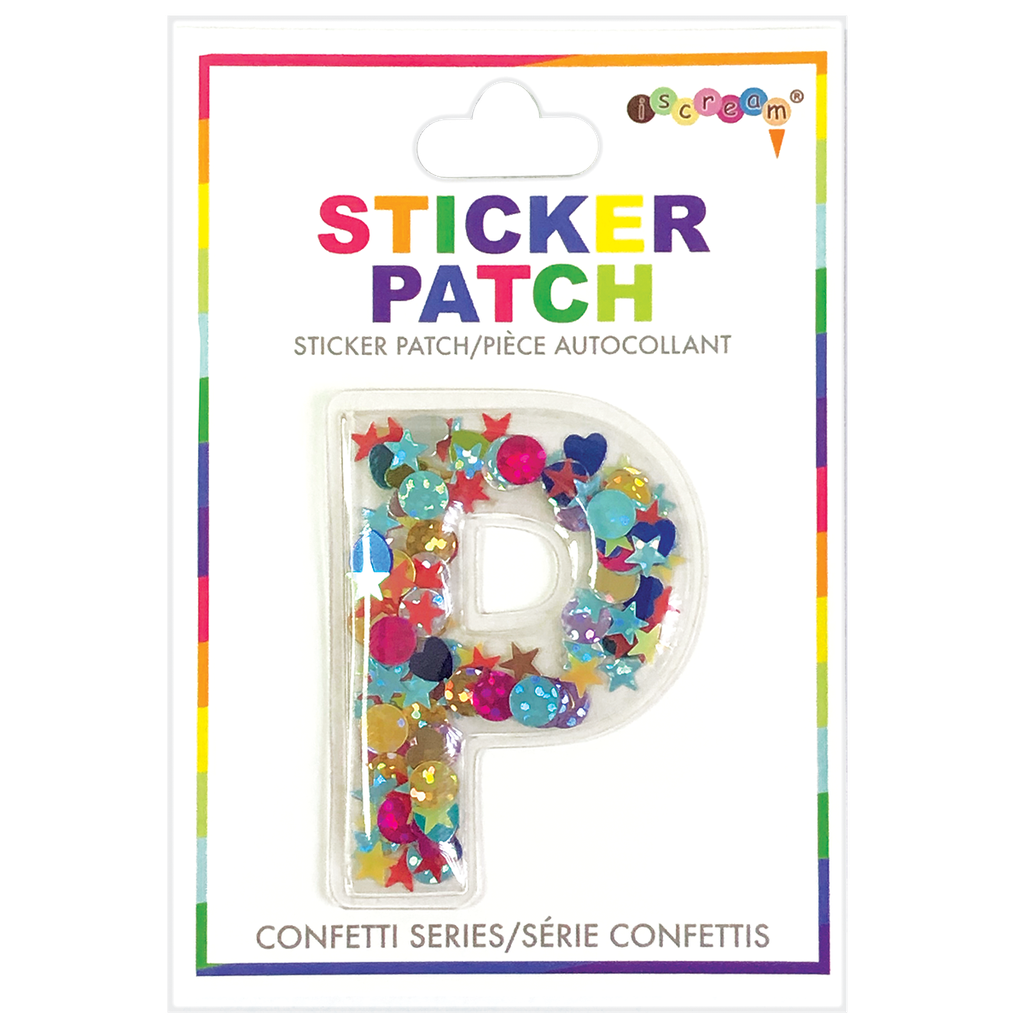 P Initial Confetti Sticker Patch