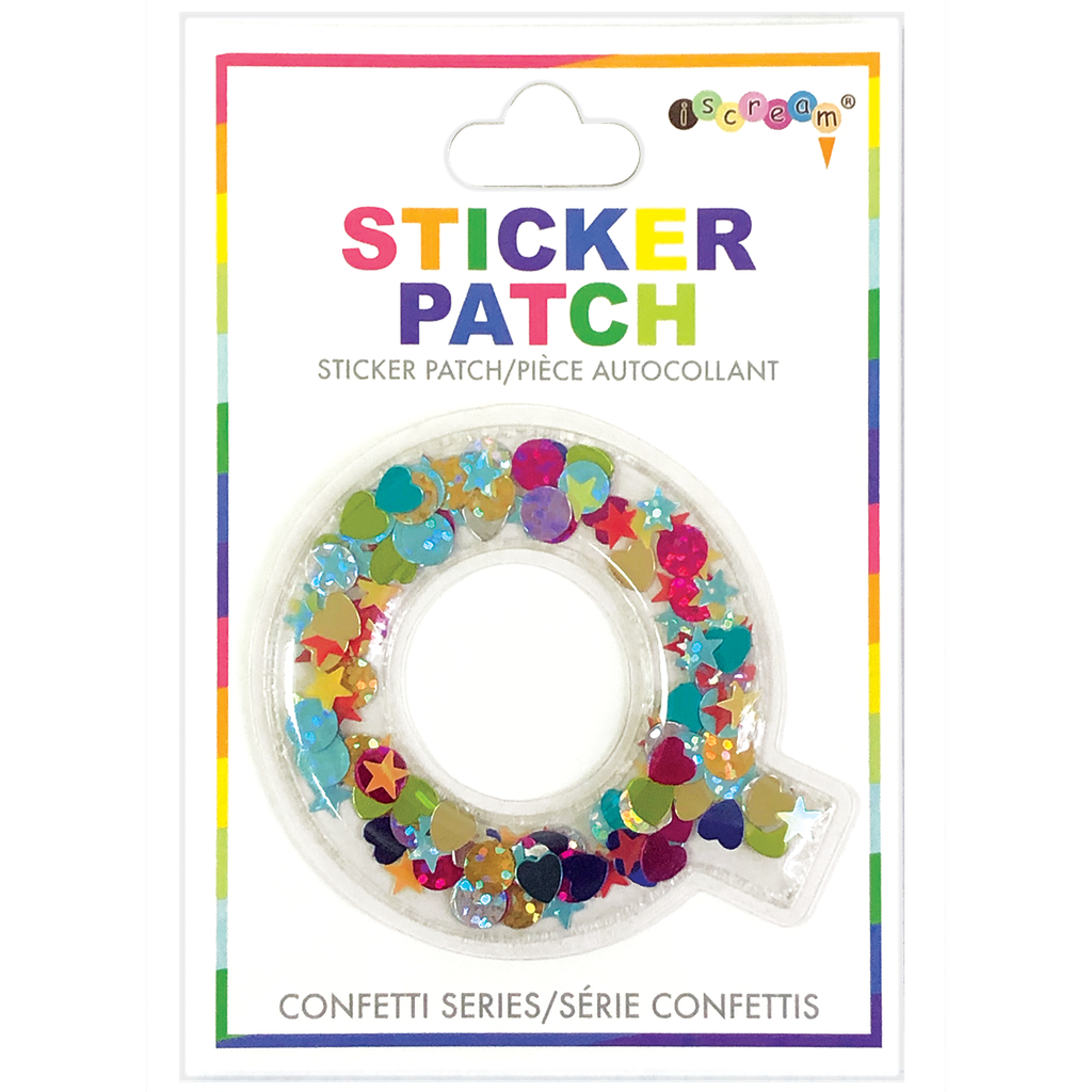 [700-304Q] Q Initial Confetti Sticker Patch