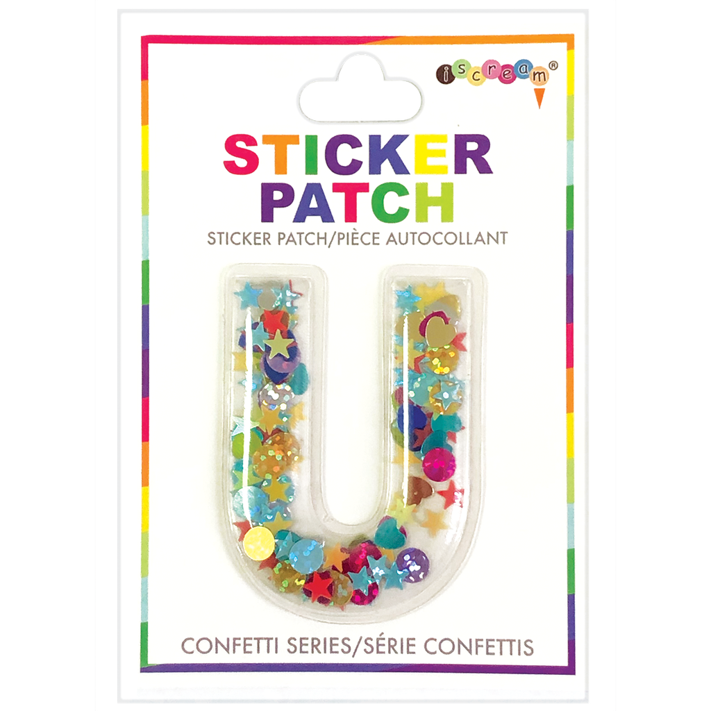 U Initial Confetti Sticker Patch